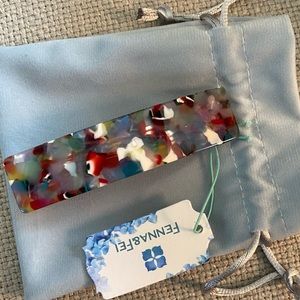 Rainbow Style. Koi Stained Glass pattern Barrette